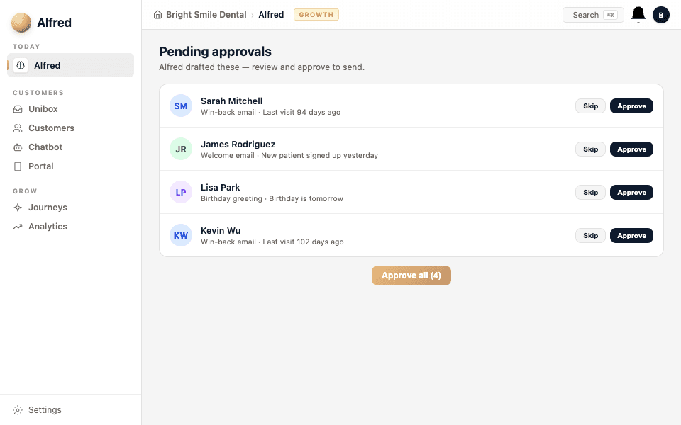 Approval-first by default — screenshot