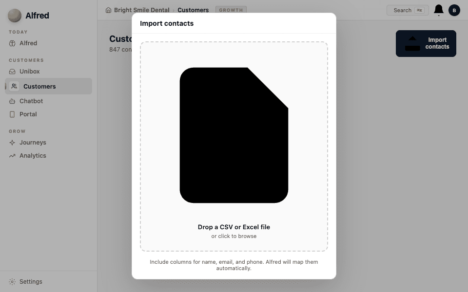 Open the import tool — screenshot