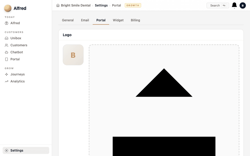 Upload your logo — screenshot